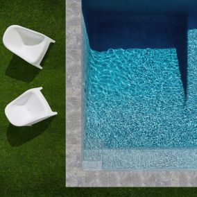 KIT COMPLET - Margelles pour piscine 10x5m en Travertin Gris (inclus colle, joint, hydrofuge ...) - RO'MA Nature