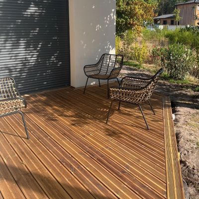 Kit complet terrasse Pin autoclave Marron pour 1 m², Lames 4,8 m ...
