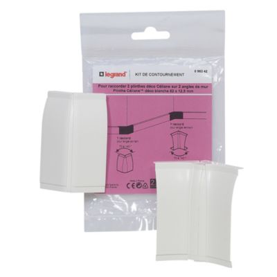 Kit contournement pour plinthe CELIANE Déco blanc 82 x 12,5 mm Legrand