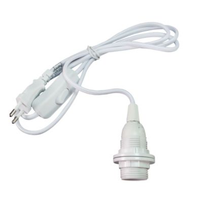 Kit cordon pré-équipé avec douille E14 L.1,5m ⌀4,5cm blanc Tibelec