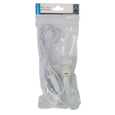 Kit cordon pré-équipé avec douille E14 L.1,5m ⌀4,5cm blanc Tibelec