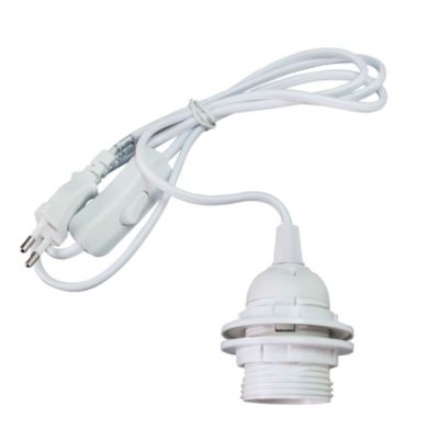 Kit cordon pré-équipé avec douille E27 L.1,5m ⌀6cm blanc Tibelec