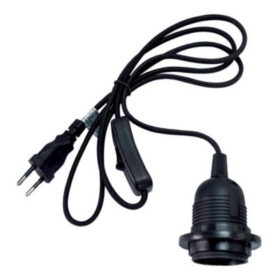 Kit cordon pré-équipés avec douille E27 Tibelec 1,5m noir
