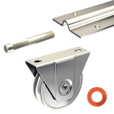 Kit coulissant 16 mm - rails 4 x 1,95 m pour portail de 4 m - 400 kg