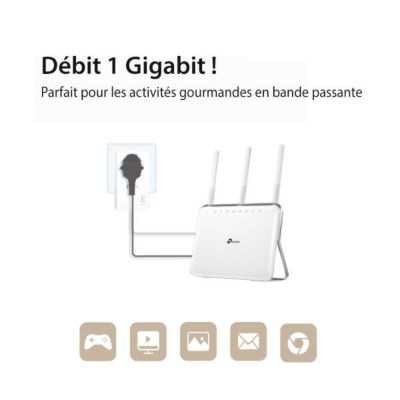 Kit CPL AV1000 Gigabit avec prise gigogne TP-Link