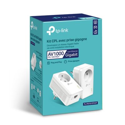 Kit CPL AV1000 Gigabit avec prise gigogne TP-Link