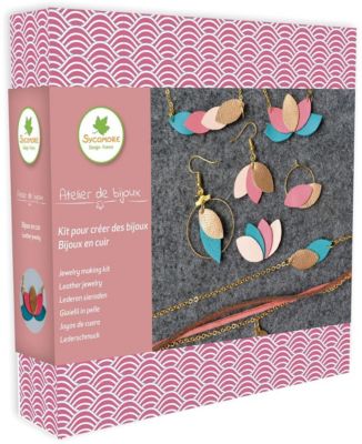 Kit creation bijoux Sycomore Coffret cuir synthetique multicolore 15x15x4 cm