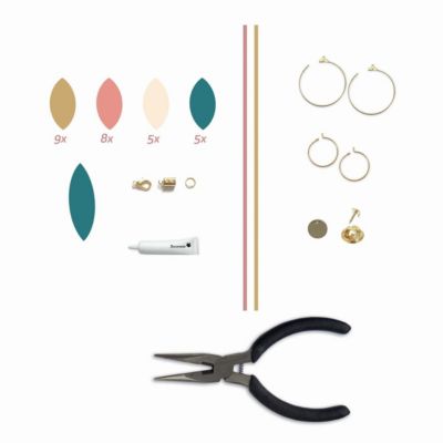 Kit creation bijoux Sycomore Coffret cuir synthetique multicolore 15x15x4 cm