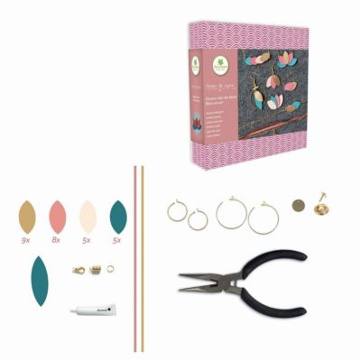 Kit creation bijoux Sycomore Coffret cuir synthetique multicolore 15x15x4 cm