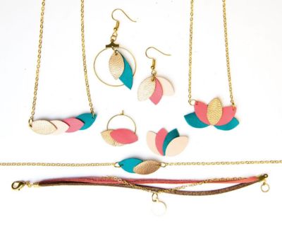 Kit creation bijoux Sycomore Coffret cuir synthetique multicolore 15x15x4 cm