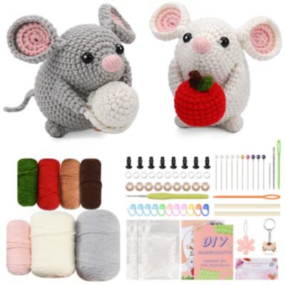 Kit Crochet DIY Deux Souris Amigurumi, Kit Complet Pour Débutant, Fils ...