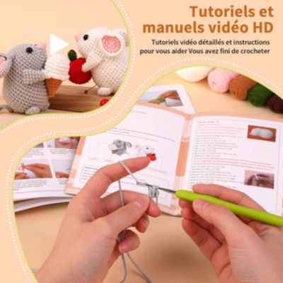 Kit Crochet DIY Deux Souris Amigurumi, Kit Complet Pour Débutant, Fils ...