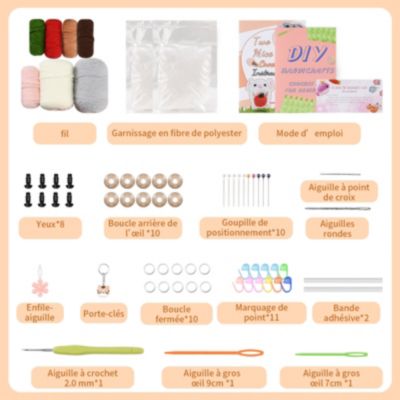 Kit Crochet DIY Deux Souris Amigurumi, Kit Complet Pour Débutant, Fils ...