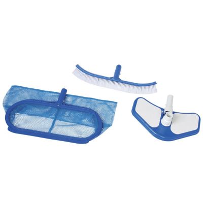 Kit d'accessoires de nettoyage pour piscine Bleu, L. 41 x l. 41 x H. 10 cm, DELUXE