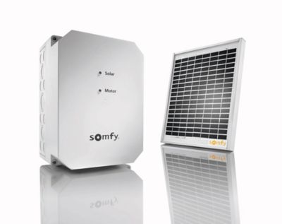 Kit d'alimentation solaire pour motorisation de portail et porte de garage - Somfy - Facile à installer - Pas de tranchée