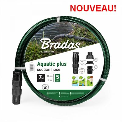 Kit d'aspiration et de pression AQUATIC PLUS 7 m - NOIR