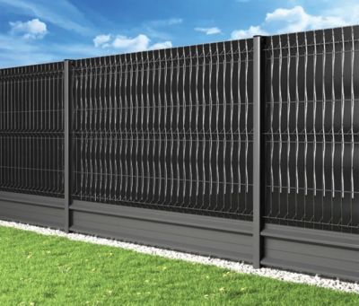 Kit d'occultation PVC mousse expansée lames pleines EVORA Concept Long 15 m Haut 193x250 Gris Foncé