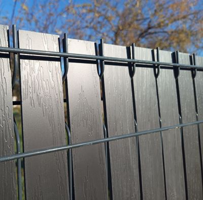 Kit d'occultation PVC mousse expansée lames pleines EVORA Concept Long 15 m Haut 193x250 Gris Foncé