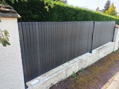 Kit d'occultation PVC mousse expansée lames pleines EVORA Concept Long 15 m Haut 193x250 Gris Foncé