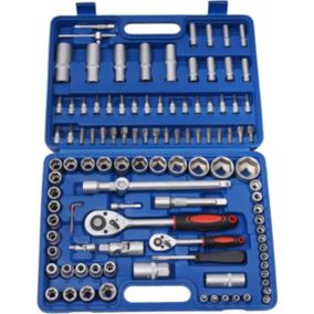 Kit d'outils de mécanicien à clé à cliquet 108 pièces Kit de douilles métriques 1/4 et 1/2 Kit d'outils de clé à cliquet réversib