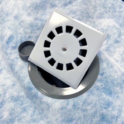 Kit d'étanchéité pour salle de bain (2m x 1m). Bâche imperméable avec grille en acier inoxydable et siphon symphonique