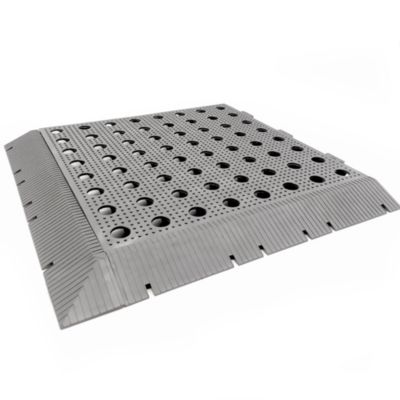 Kit 2 Rampe + Coin PVC Renforcé Gris Foncé - Accessoire Pour Dalles De Sol - Facilite Le Passage Des Véhicules Et Machines - 4