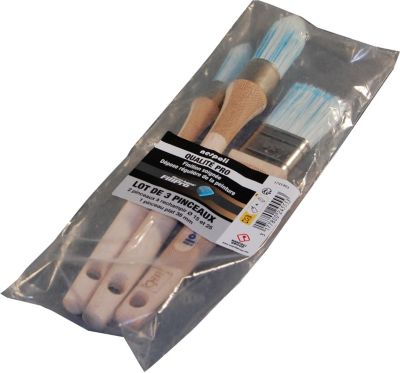 LOT DE 3 PINCEAUX SPLATER EN BOIS N°25, 50, 75 -TECHNO- – Papeterie sarah