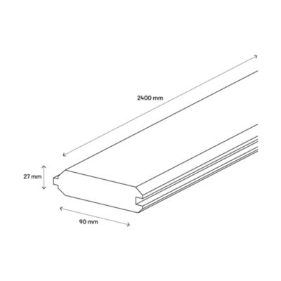 Kit de 5 lames de volet Fortia en bois L.240 x l.9 x Ép.2,7 cm