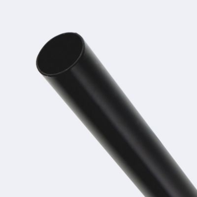 Kit de barre à rideaux 1m50 20mm - Mur - Capuchon Noir Mat - Boulet