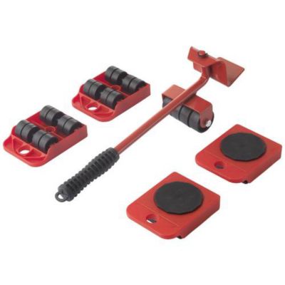 Kit de cales de levage et roulettes de transport pour meubles 5 pièces - capacité 150 kg