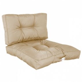 Kit de coussins pour salon de jardin capitonnés - 60 x 60 cm - Beige - Linxor