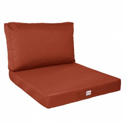 Kit de coussins pour salon de jardin déhoussables - 50 x 50 cm - Terracotta - Linxor