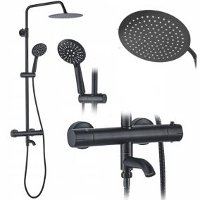 Kit de douche avec thermostat Lungo Black