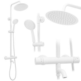 Kit de douche avec thermostat Lungo White Matt