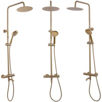 Kit de douche avec thermostat REA Lungo Gold Brush