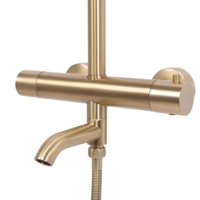 Kit de douche avec thermostat REA Lungo Gold Brush