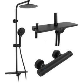 Kit de douche avec thermostat REA Mike Black