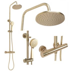 Kit de douche avec thermostat REA Parot Brushed Gold