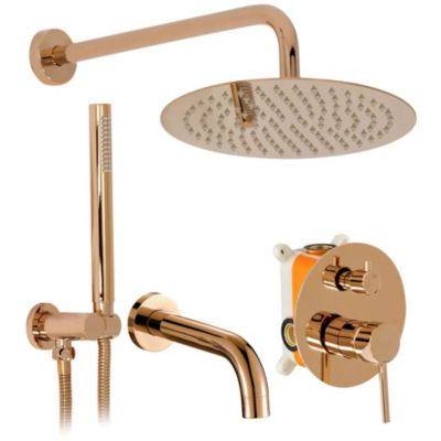 Kit de douche-baignoire encastrée REA Lungo Rose Gold + box