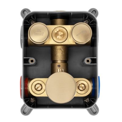 Kit De Douche Encastré Rea Lungo Thermostat Brush Gold 51,5X30X39,5Cm