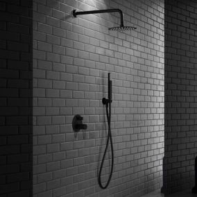 Kit de douche encastre design MILOS noir mat