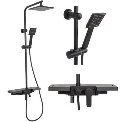 Kit De Douche Rea Bravo Black 45X40X105Cm
