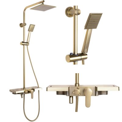 Kit De Douche Rea Bravo Brush Gold 45X40X105Cm