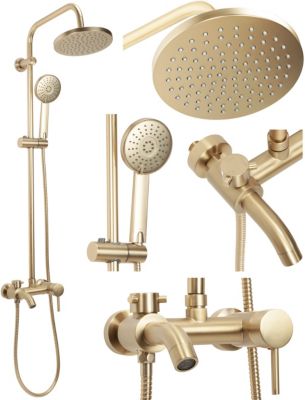 Kit De Douche Rea Luis Brush Gold 45X21X100Cm