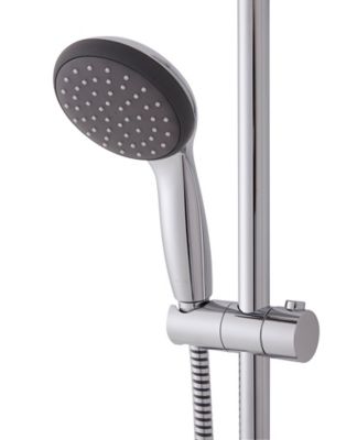 Kit de douche sans robinetterie avec douchette 1 jet + flexible + barre réglable, chrome, Grohe Vitalio Start