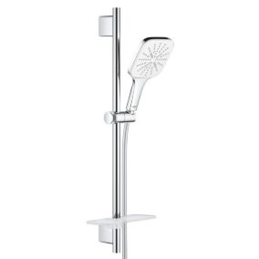 Kit de douche sans robinetterie avec douchette 3 jets + flexible + barre réglable, chrome, Grohe Vitalio SmartActive 130 Cube