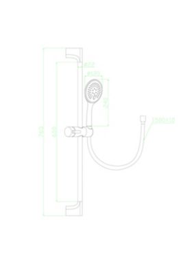Kit de douche sans robinetterie avec douchette 3 jets + flexible + barre réglable, doré, Essebagno Luisa