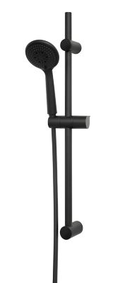 Kit de douche sans robinetterie avec douchette 3 jets + flexible + barre réglable noir GoodHome Cavally