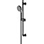 Kit de douche sans robinetterie avec douchette 5 jets + flexible + barre réglable, noir, GoodHome Selenga