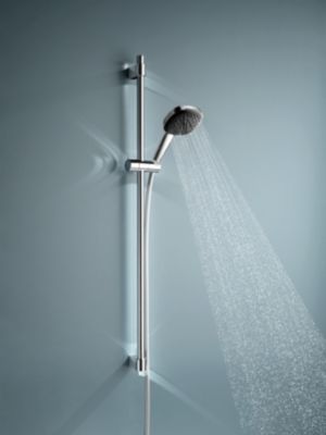 Kit de douche sans robinetterie avec douchette + flexible + barre chrome, Grohe Vitalio Comfort 100